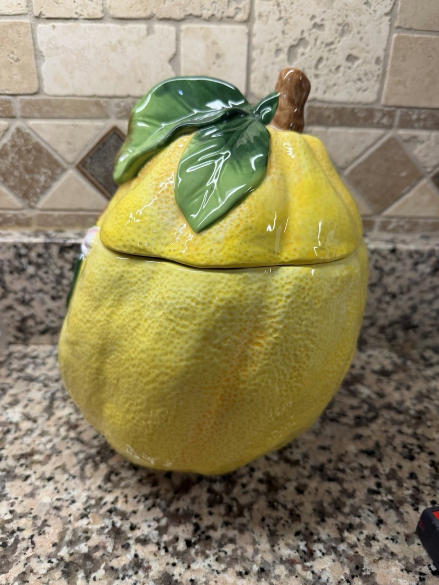 Corner Ruby 9” Lemon Collection Shaped Ceramics Cookie Jar with