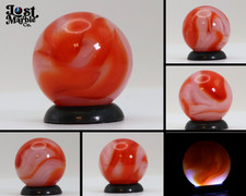 5/8" Swirl marble Translucent Base with Red White MINT