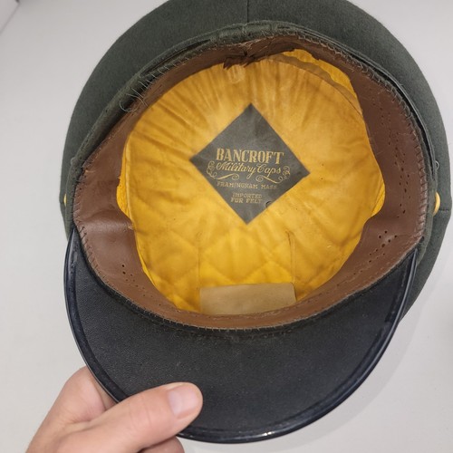 VTG Vietnam War era US Army Officer Dress Visor Cap Hat Uniform Bancroft 7 1/8 - Bild 7 von 12