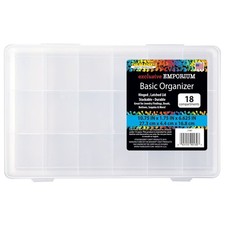 18-Compartment Clear Plastic Organizer Box for Beads Crafts Jewelry Making