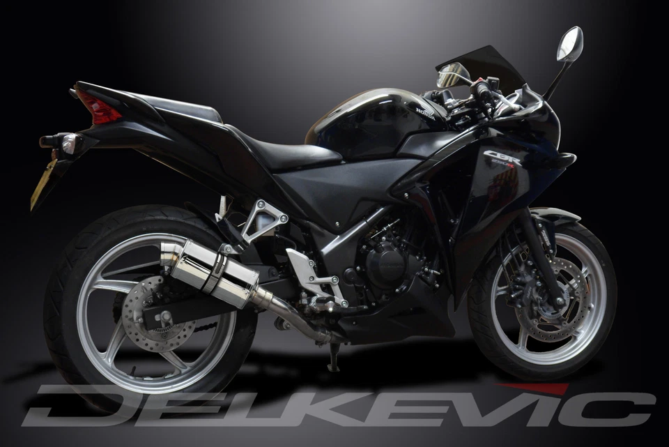 Kit silenciador escape acero inoxidable ovalado 9" Honda CBR250R 2011-2014 Delkevic Slip On Foto 4 de 4