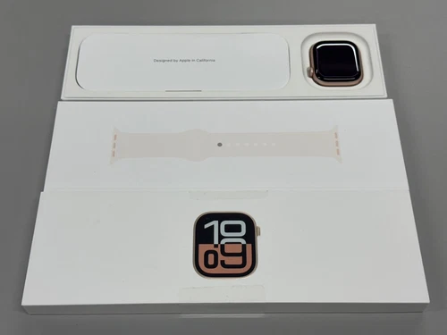 Apple Watch Series 10 42mm GPS Rose Gold Case w Light Blush Band S/M MWWH3LW/A