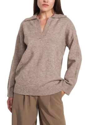 Damen Pullover Polokragen Winter Bequem Basic Langarm Neu 229361
