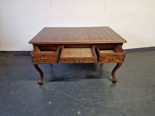 Antiker Barock Schreibtisch Doppelschreibtisch Eichenholz Schnitzereien um 1850 - Bild 5 von 15