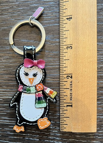 Llavero Coach Happy Danzante Pingüino Pájaro Cuero Cartera Dije Llavero - Imagen 3 de 3