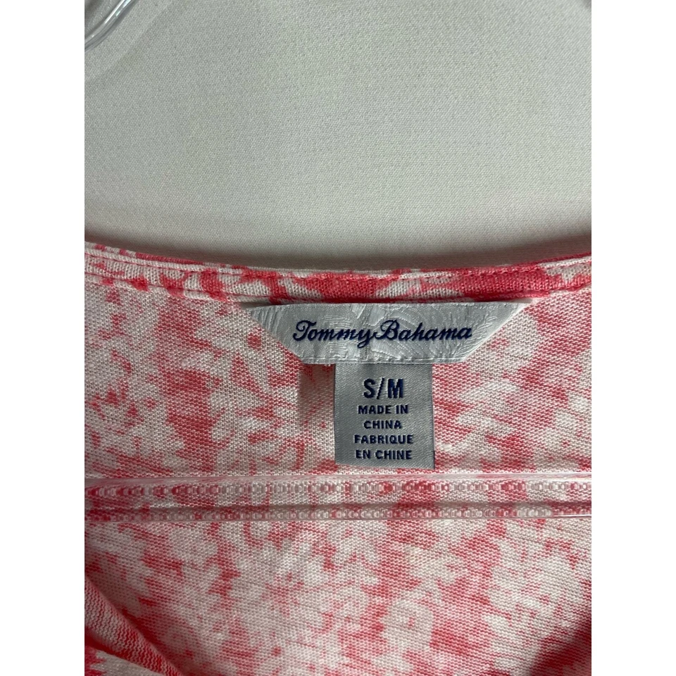 Poncho Tommy Bahama Paisley Palace Linnea 100% Lino Borla Talla S/M Calce Suelto Foto 4 de 4