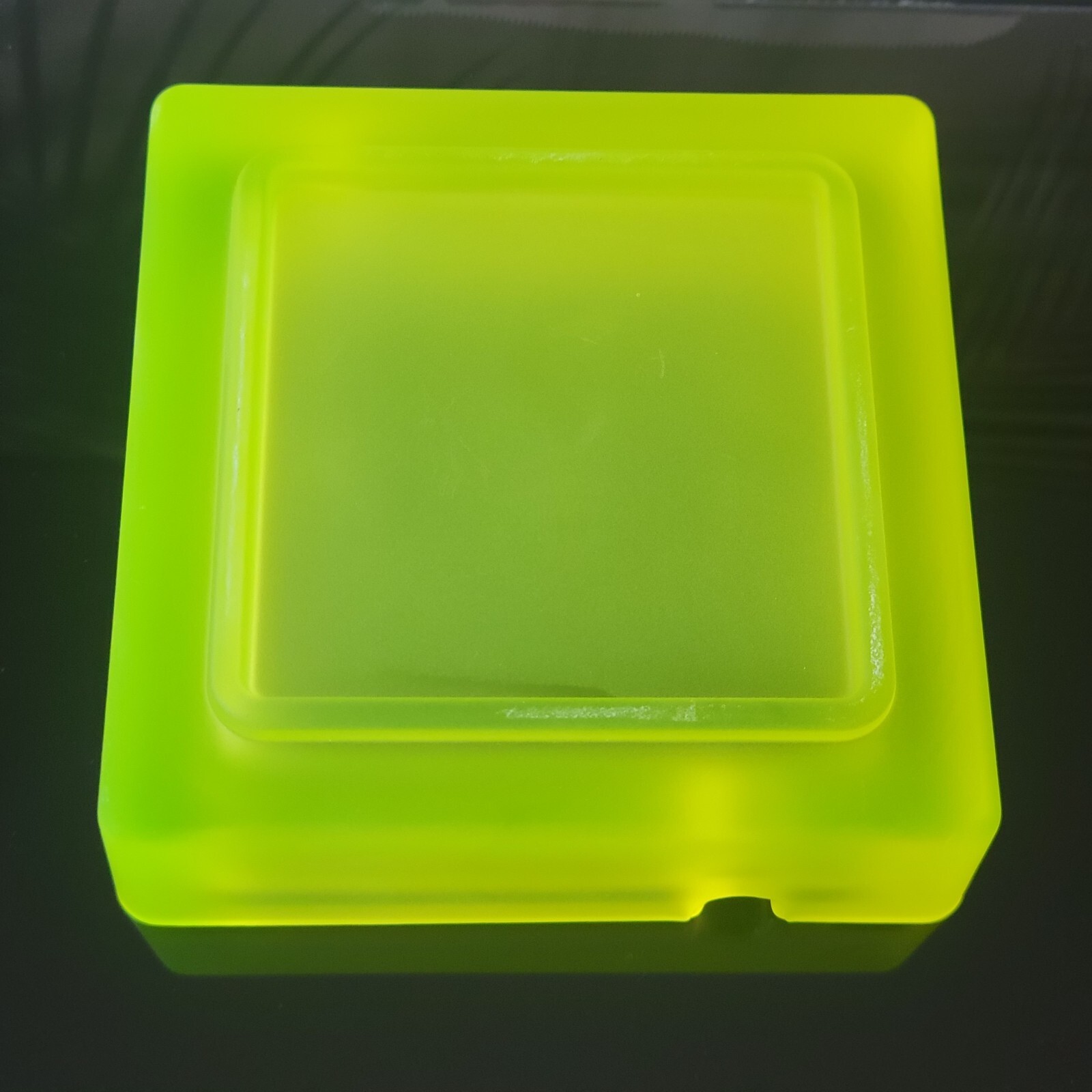 Uranium Glass Ashtray ARt Deco Vaseline Frosted Yellow Glass Plate