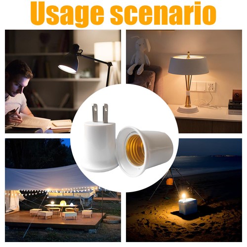 4Pcs E27 E26 Outlet to Socket Adapter Plug-In Light Socket Convert to Light Bulb - Picture 8 of 13