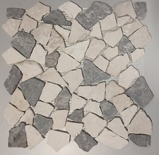Mosaico Marmo Pietra Naturale Grigio Beige Irregolare Ciot 44-0108_f 10 Fogli