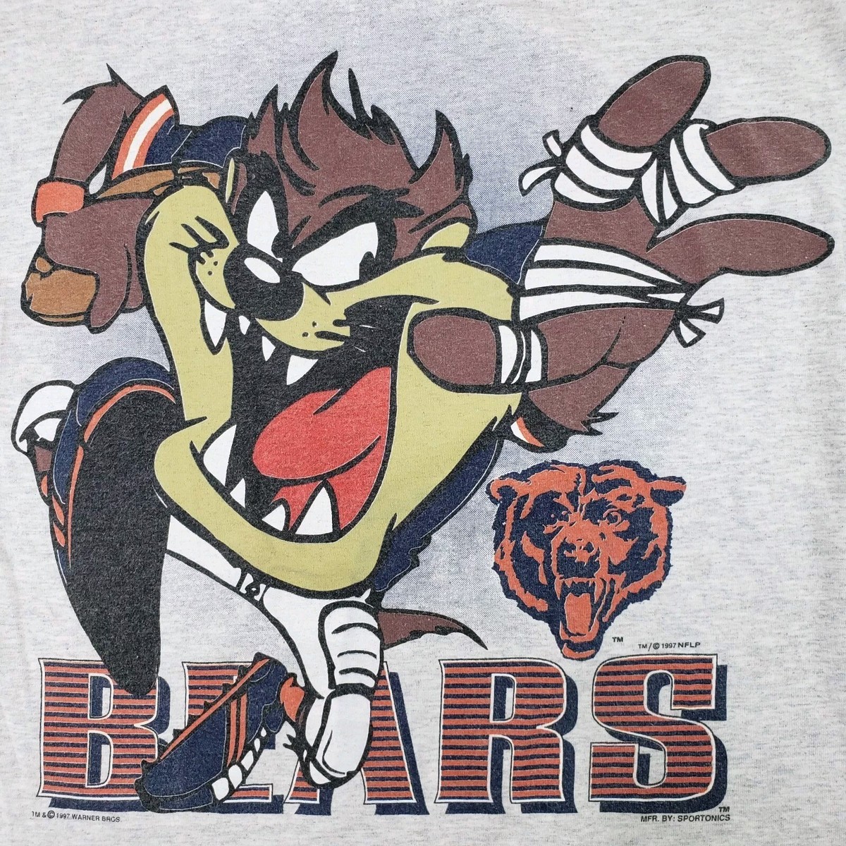 Vintage 1997 Chicago Bears Looney Tunes Taz Shirt YOUTH 14-16 