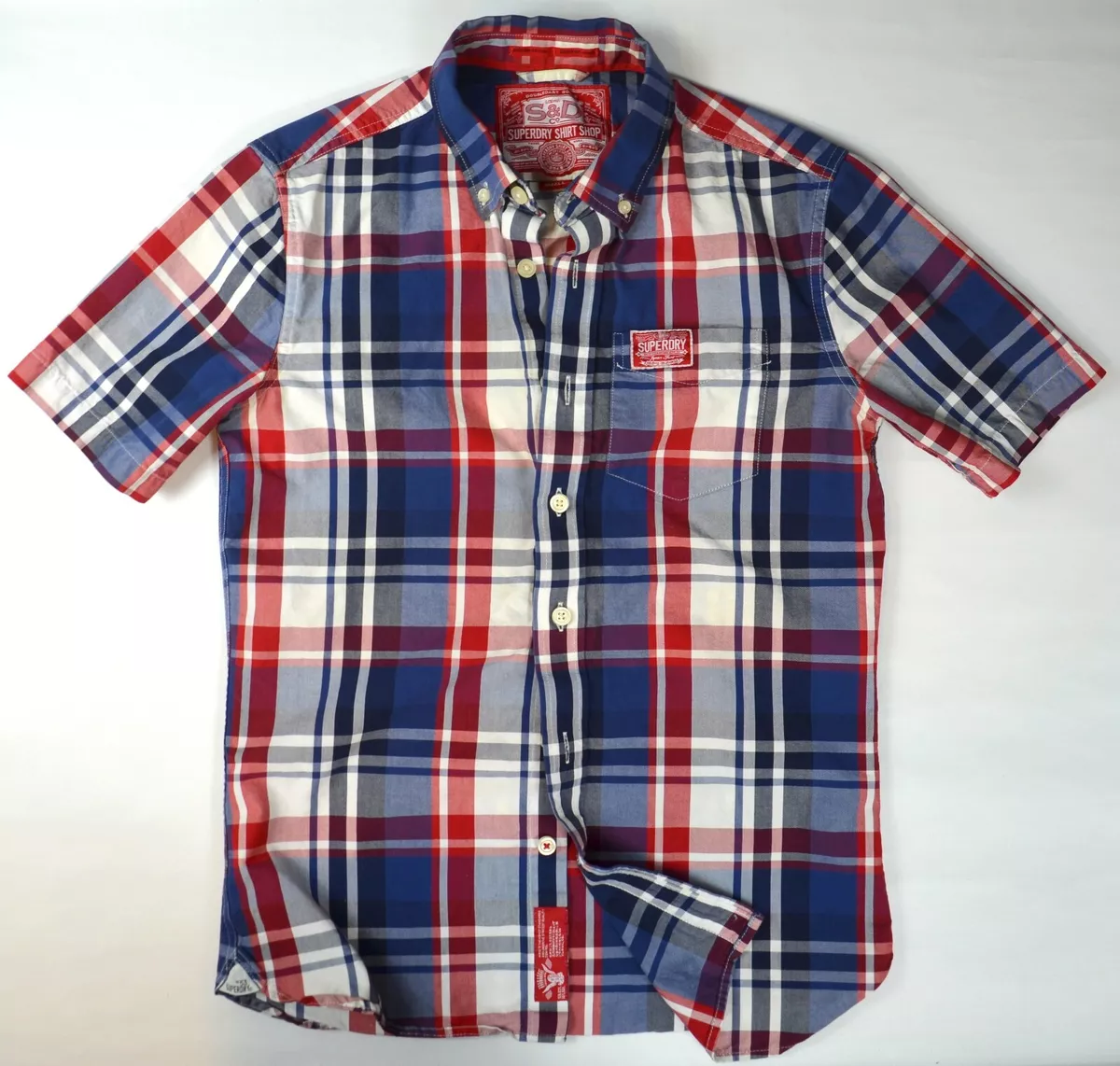 Superdry checked best sale shirt with hood