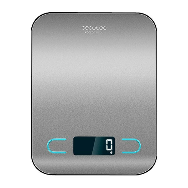 Balance de cuisine en acier inoxydable brossé durable et grand écran LCD bleu