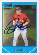 Bowman Chrome #BC142 2007 Ole Sheldon novato Houston Astros firmado automáticamente