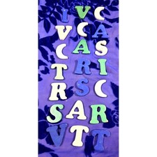 Vintage Painted Wooden Alphabet Letters Wooden Notions 21Pc 1960s