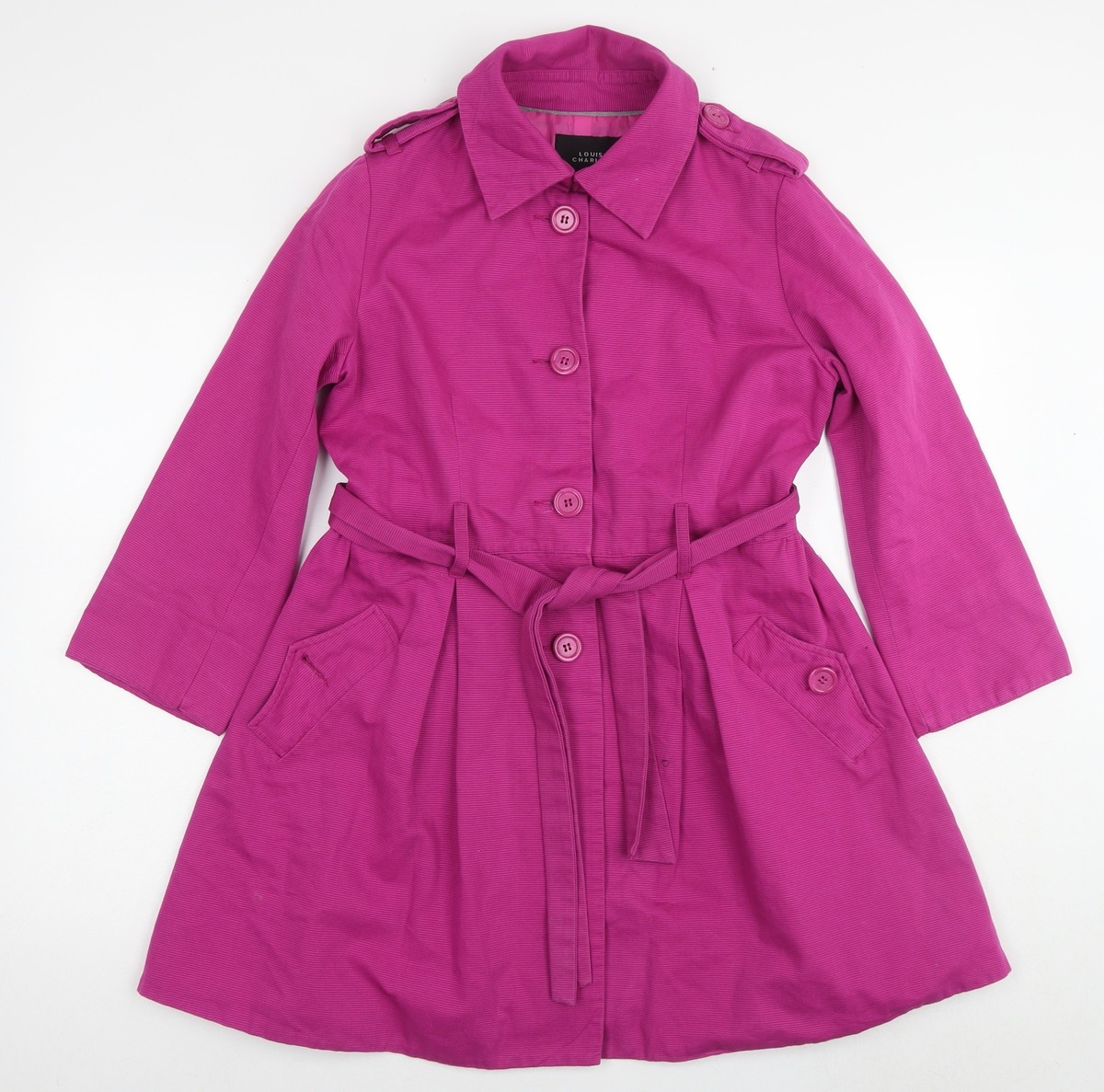 Louis Charles London Womens Pink Overcoat Coat Size 10 Button 