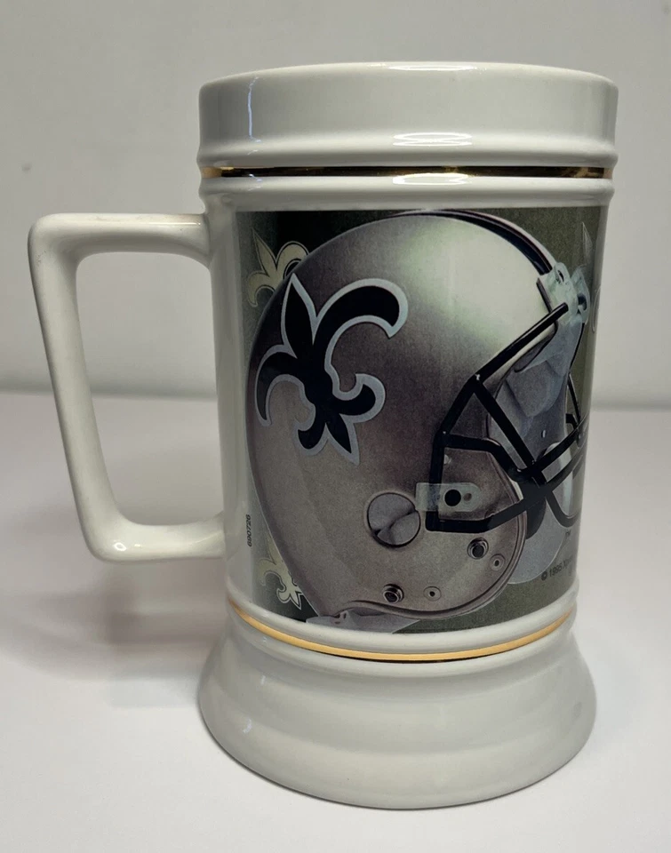New Orleans Saints NFL Ceramic Beer Mug 1995 Xpres Corp Collectible Stein 7.5” - Image 2 of 4