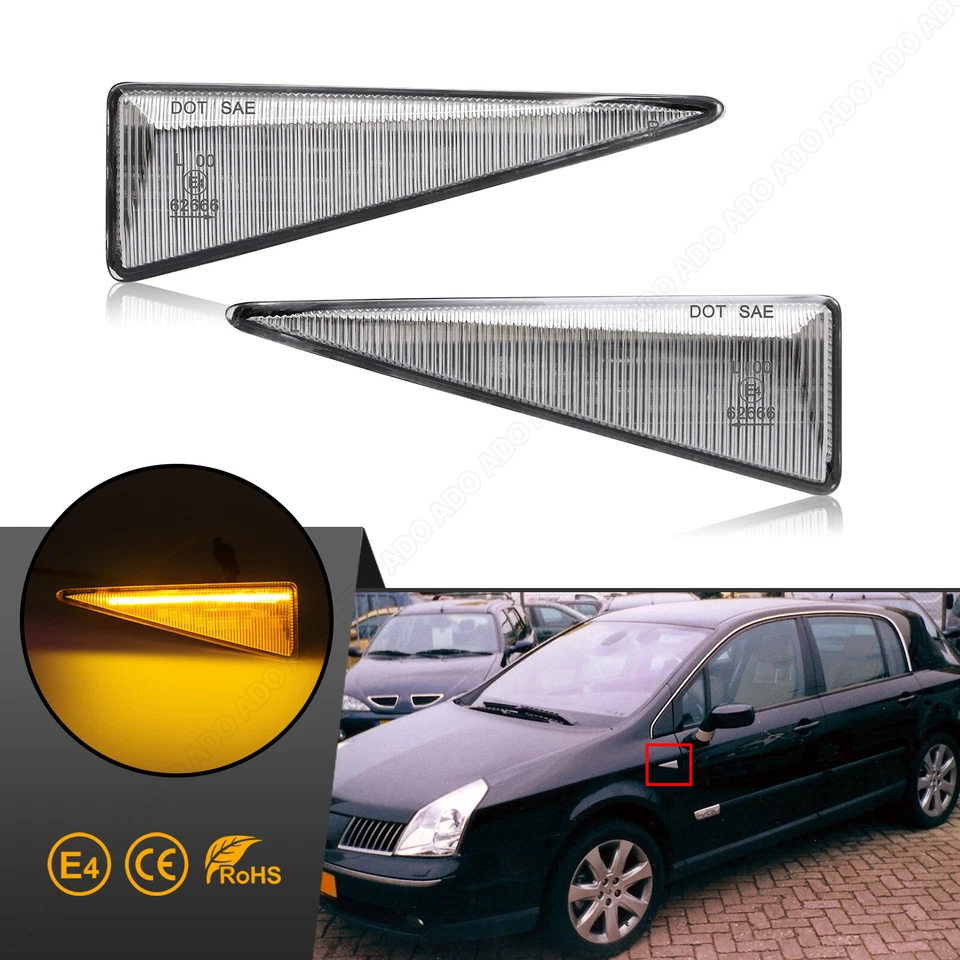 2x Per 02-09 Renault Megane II Espace IV Avantime Wind Led Frecce Laterali Frecce - Immagine 4 di 4