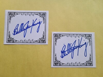 Billie Jean King Tennis Champ Signed bookplate 3.50 X 4.0 inch No ...