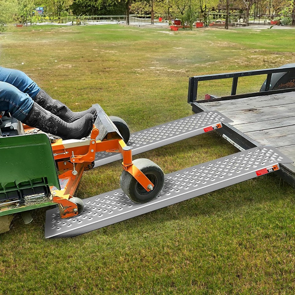 Aluminum Shed Ramp 2PC, 4' Long Loading Ramp for Riding Mower ...