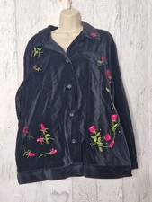 Quacker Factory 1xl Velvet Feel Flower Jacket