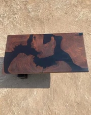 Black Epoxy Resin Dining Table Top, Epoxy Wooden Center Table Top, Home Decor