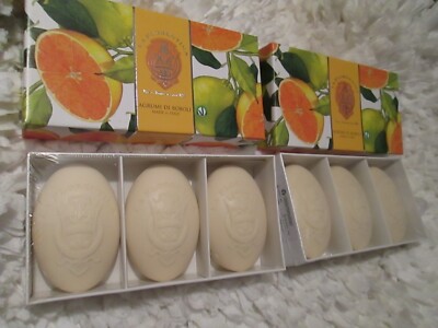 2 x BOXES LA FLORENTINA BOBOLI CITRUS SOAP SET 3 X 5.3 OZ (6 SOAPS TOTAL) ITALY