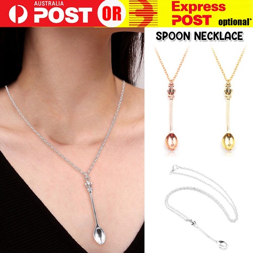 Mini Crown Spoon Necklace Pendant 