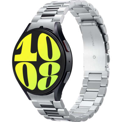 Armband für Galaxy Watch 7/6/5 Pro/5/4/FE Spigen Uhrarmbänd Uhrbänd Bänd Silbern