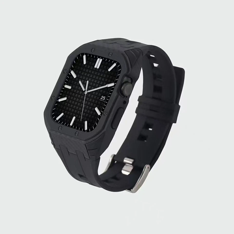 For Apple Watch Series 9 8 7 6 5 Silicone Mod Kit Protective Band Bracelet Strap - Image 4 of 4