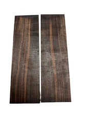 Macassar Ebony Knife Scale 5x1-1/2x3/8 Turning Bookmatched Set- Free US Shipping