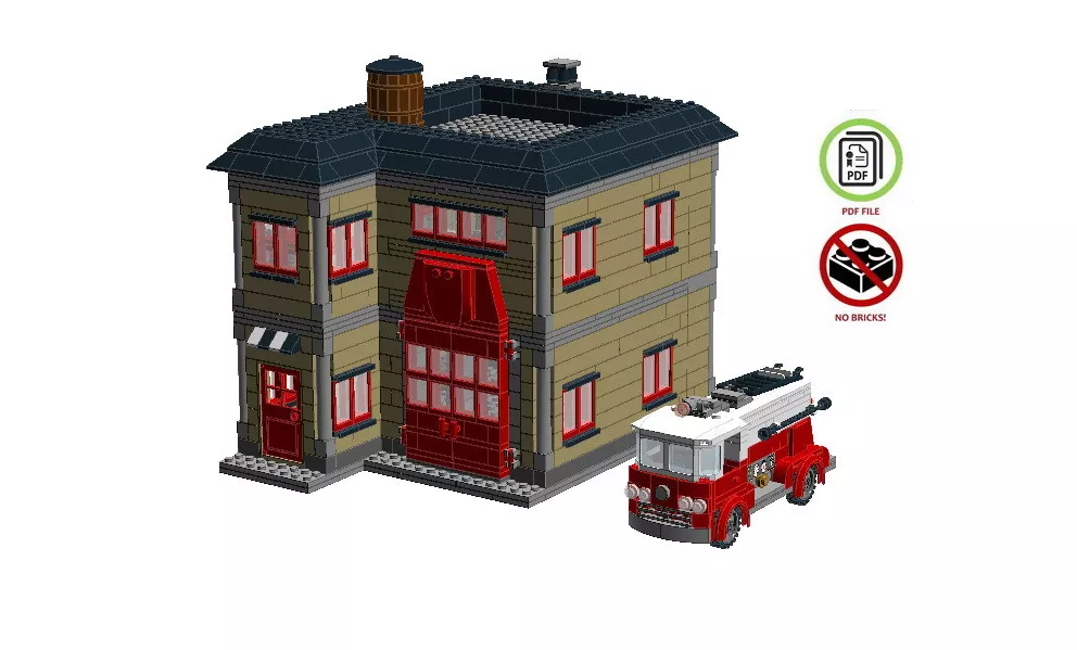 Lego Retro Firestation and Firetruck building instruction MOC eBay