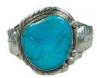 Reduced! Vintage Native American Navajo Turquoise Sterling Silver Cuff Bracelet — photo 1