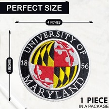 University of MaryLand Logo Iron On Patch - Sew Patch - Embroidered Patch 4"x4"