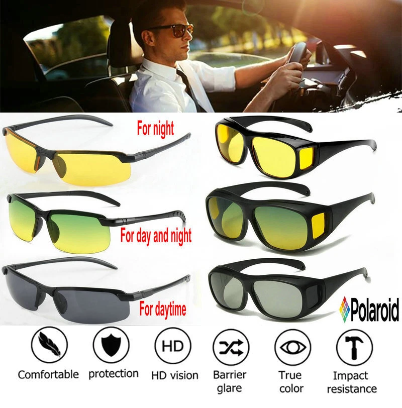 HD Night Driving Glasses Yellow Anti Glare Vision Tinted Unisex Sunglasses