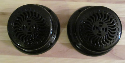  2 RV Marine Glossy Black Wave 5.25'' Flush Mount Speakers UV Protect Waterproof