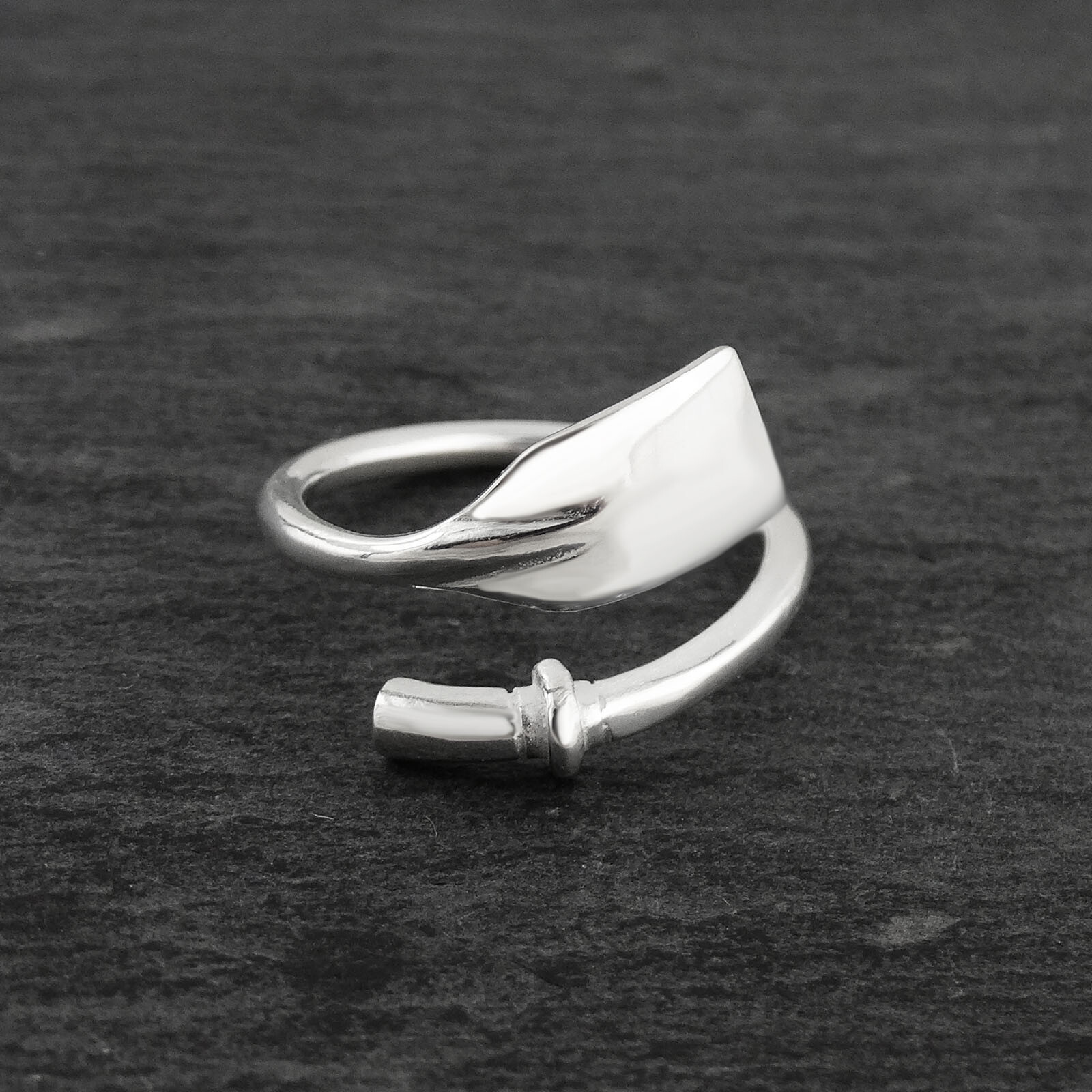 Anillo envolvente de remo - Plata de ley 925 - Equipo de carreras de tripulación Regalo Remos Universidad
