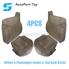Driver & Passenger Lower & Top Seat Cover For 99-02 GMC Sierra 1500 2500 3500 HD