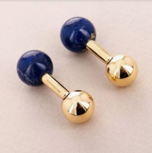 Vintage Tiffany & Co. Barbell Cufflinks - Lapis Lazuli and 14K Gold - Excellent!