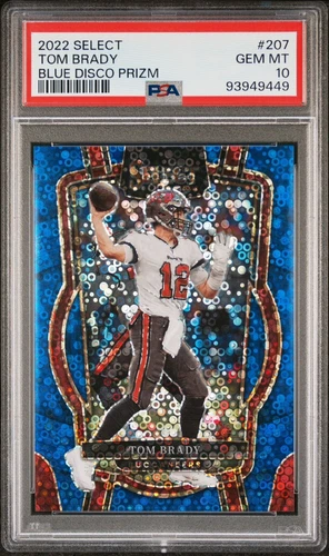 2022 Panini Select Tom Brady #207 Club Blue Disco Prizm 24/25 PSA 10 Gem Mint