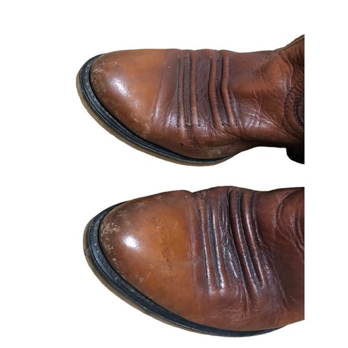 Men's Vintage Acme Cowboy Western Boots Brown Leather Size 8.5 D - Picture 4 of 7
