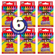 Crayons, Bulk Pack, 24 Count, 6 Packs of Crayons, Bulk School Supplies for Cl...