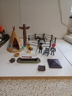 Vintage Playmobil Native Indian Teepee Totems Horses Canoes And Accessories