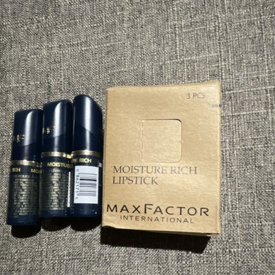 Max Factor Moisture Rich Lipstick Moisturizing Stick 606 Shade 3-Piece Set