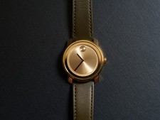 Movado Bold MB 01.1.34.6220 Leather Strap Gold tone 42mm Men's Watch