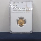U.S. Mint American Eagle 2004 $5 Gold Coin 1/10 oz NGC MS 70