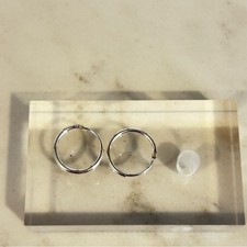 Silver Toned Thin Hoop Earrings