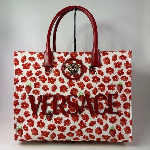 Versace — NEW! Large Versace Medusa Strawberry Fields Tote
