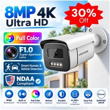 Vikylin 8MP 4K PoE IP Bullet Camera Full Color F1.0 24/7 Night Vision for CCTV