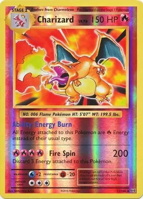 Charizard - 11/108 - Pokemon Evolutions XY Reverse Holo Rare Card NM