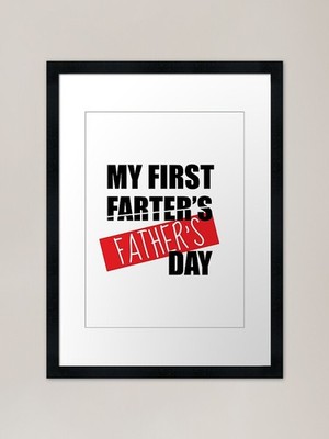 Unser erster Vatertag Essentials 1 gerahmtes Wandbild Poster Leinwanddruck Bild